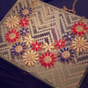 Red, white, and blue statement necklace